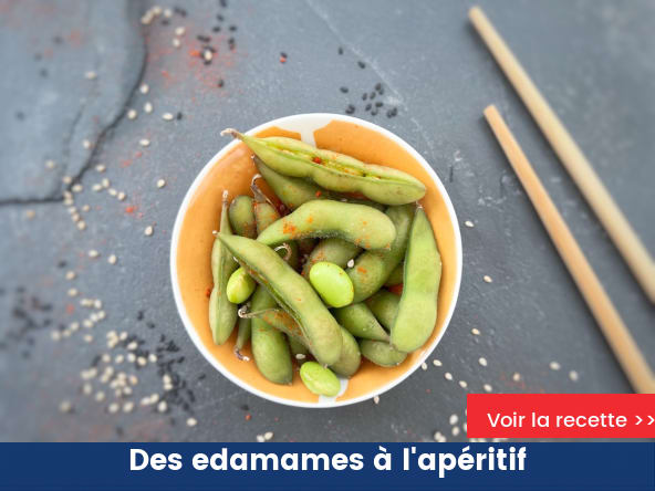 Des edamames à l'apéritif